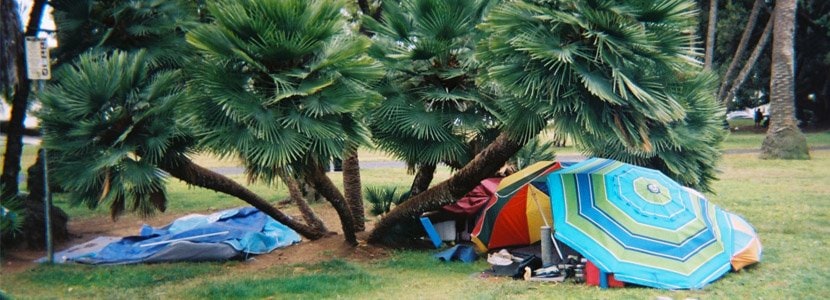 Homeless encampment in Santa Barbara