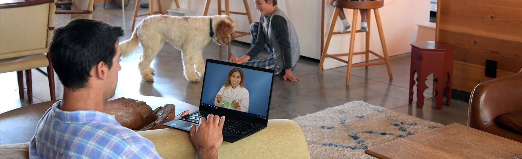 Man with laptop on the couch