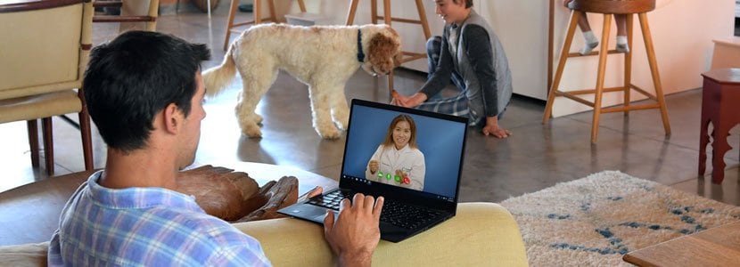 Cottage Virtual Care patient using their laptop to interact with a Virtual Care provider