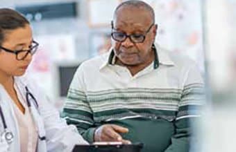 A man consulting with his doctor