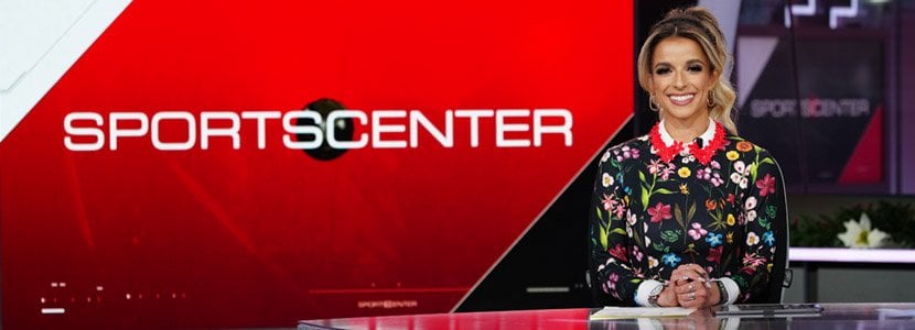 Victoria Arlen on the set of ESPN's Sportscenter