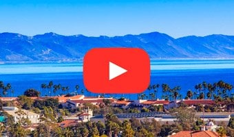 Santa Barbara Coastline with play button to launch video